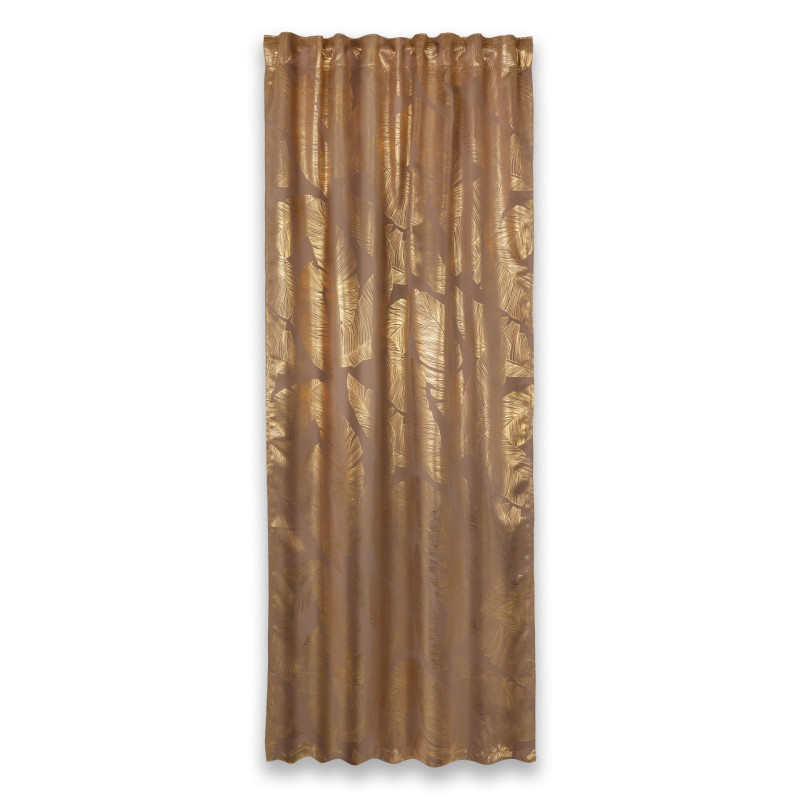 Zasłona z taśmą GREAT CHIC 135x300 beż/zło